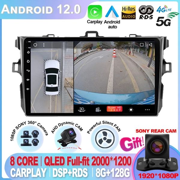 Para Toyota Corolla E140 150 2006-2013 8 Core 2Din Android 12,0 Radio de coche estéreo reproductor de vídeo Multimedia Autoradio Carplay gps