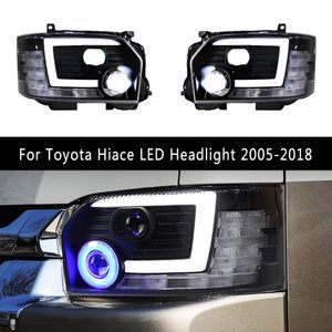 Voor Toyota Hiace LED Koplamp 05-18 Auto Accessoires Auto Deel DRL Dagrijverlichting Dynamische Streamer Richtingaanwijzer voorlamp