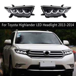 Pour Toyota Highlander phare LED assemblage DRL feux de jour Streamer clignotant indicateur 13-14 lampe avant pièces automobiles