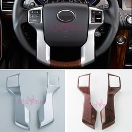Couvercle de volant intérieur chromé, panneau de garniture, accessoires de style de voiture, pour Toyota Land Cruiser 150 Prado LC150 FJ150 2010 – 2017