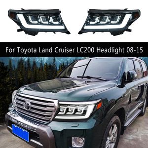 Voor Toyota Land Cruiser LC200 LED Koplamp Montage 08-15 DRL Dagrijverlichting Streamer Richtingaanwijzer Front lamp