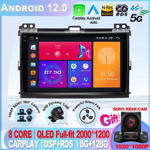 Pour Toyota Land Cruiser Prado 120 LC120 DSP 4G GPS autoradio multimédia lecteur vidéo Autoradio Android Navigation GX470 DVD 2Din-4