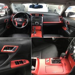 Para Toyota Mark x Reiz 2010-2015, Panel de Control Central Interior, manija de puerta, pegatinas de fibra de carbono, calcomanías, accesorios de estilo de coche