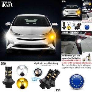 Voor Toyota Prius XW50 50 Daytime Running Light Turn Signal Car LED DRL 7440 T20 Accessoires 2016 2017 2018 2019