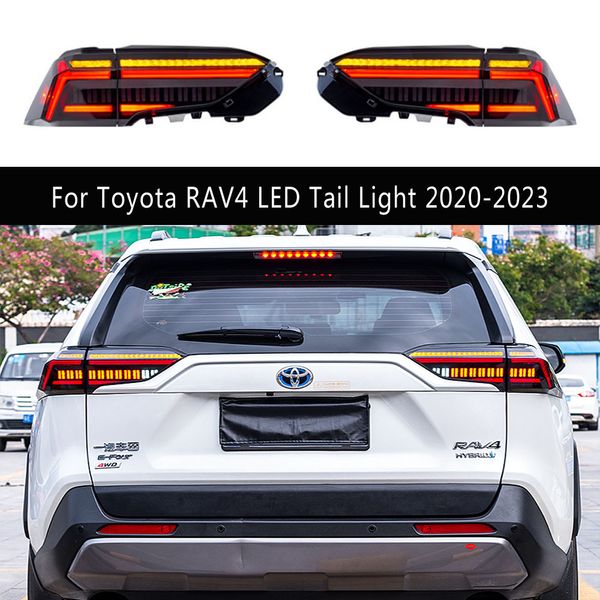 Para Toyota RAV4 luz trasera LED 20-23 estilo de coche montaje de luz trasera freno marcha atrás luces de circulación lámpara trasera piezas de automóvil