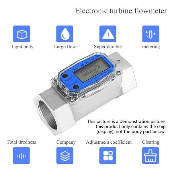 Pour le compteur de flux de turbine, huile numérique Débit de carburant Mini le compteur de flux de pompe Milier Day Die SEL COMTER METTRE MECHE