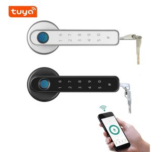 Pour l'application Tuya télécommande Smart Ringer-digital Motword Lock Biométrique Biométrique Smart Door verrouillage de porte sans clé Knobs de porte d'entrée Lock 240507