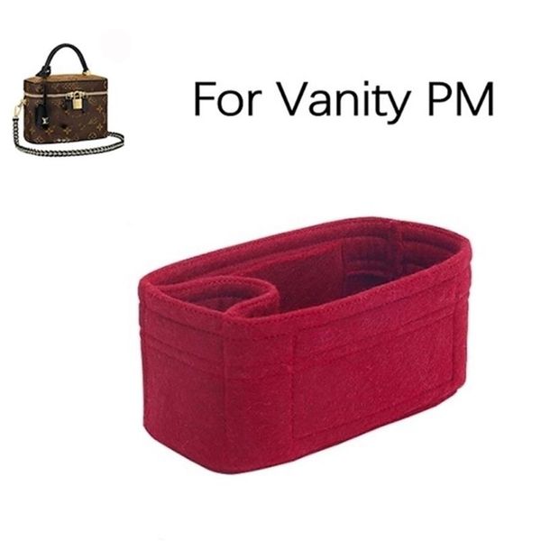 Pour vanity pm sac insert Organizer un sac à bandoulière Shaper-3 mm premium Felt fait à la main 20 couleurs 220104270N
