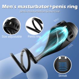 Para los hombres de vibradores Glanes Massager Delay Trainer Penis Anillo Estimular Masturbadores Masturbatores Sex SEX Toys para hombres bienes adultos