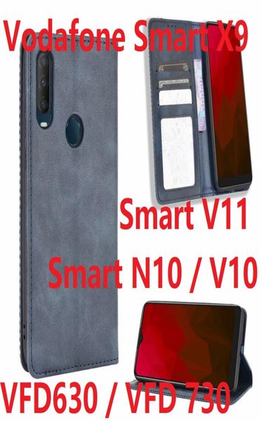 Para Vodafone Smart N10 V10 Flip Case Magnetic Stand Tarjeta Protectora Silicon Vodafone Smart X9 V11 Vida de cuero de cuero3763800