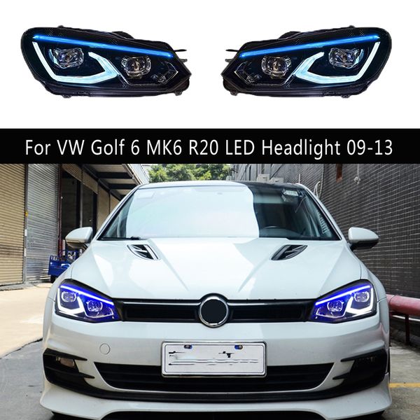 Pour Volkswagen Golf 6 MK6 R20 phare LED 09-13 DRL feux de jour Streamer clignotant indicateur lampe avant accessoires de voiture