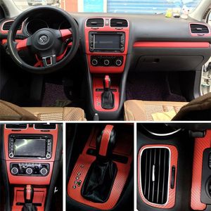 Autocollants en Fiber de carbone pour poignée de porte, panneau de commande Central intérieur, pour Volkswagen VW Golf 6 GTI MK6 R20, style de voiture 216W