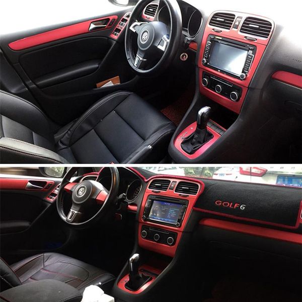 Para Volkswagen VW Golf 6 GTI MK6 R20 Panel de Control Central Interior manija de puerta pegatinas de fibra de carbono calcomanías estilo coche 250E