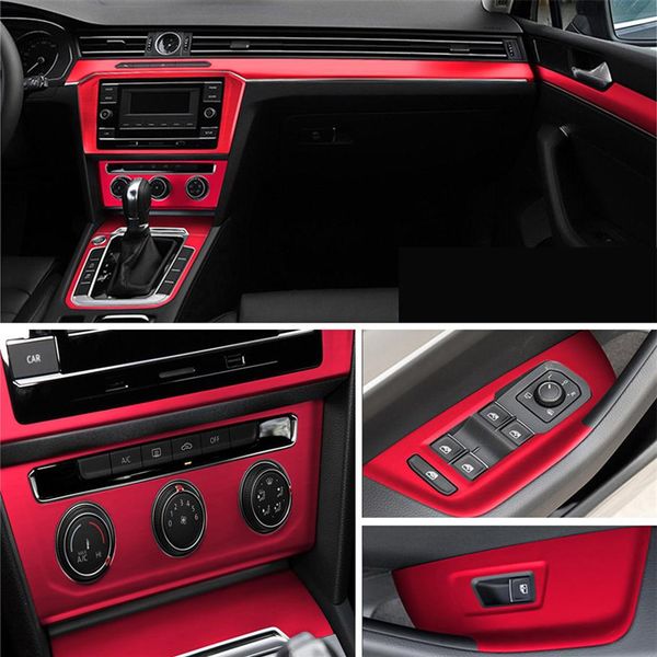 Pour Volkswagen VW Passat B8 2017-2019 Panneau de commande central intérieur Poignée de porte 3D 5D Autocollants en fibre de carbone Stickers style de voiture Ac208O