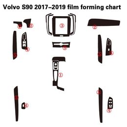 Para Volvo S90 2017-2019 pegatinas autoadhesivas para coche 3D 5D pegatinas y calcomanías de vinilo de fibra de carbono para coche accesorios de estilo de coche 287h