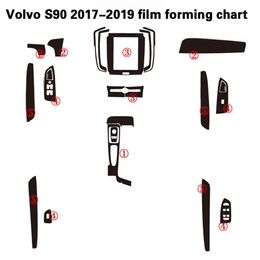 Pour Volvo S90 2017-2019 autocollants de voiture auto-adhésifs 3D 5D en Fiber de carbone vinyle autocollants et décalcomanies de voiture accessoires de style de voiture319b