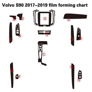 Pour Volvo S90 2017-2019 autocollants de voiture auto-adhésifs 3D 5D en Fiber de carbone vinyle autocollants et décalcomanies de voiture accessoires de style de voiture229b