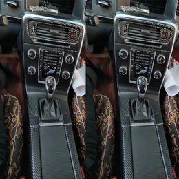 Pour Volvo V60 S60 2011-2018 intérieur panneau de commande central poignée de porte 5D autocollants en Fiber de carbone décalcomanies voiture style accessoire238G