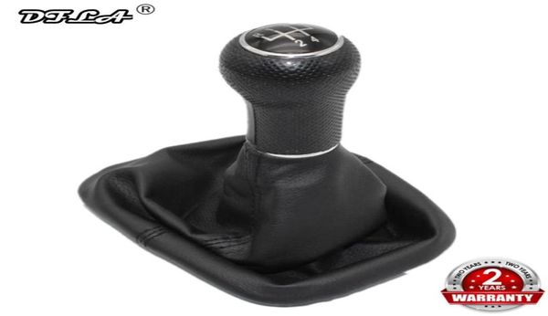 Para VW Golf 4 Mk4 1998 1999 2000 2001 2002 2003 2004 2005 2006 Carstyling 5 Velocidad de 23 mm Pandilla de cambio de palo con bota de cuero 6138816