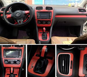 Pour VW Golf 6 GTI MK6 R20 Panneau de commande central intérieur Panneau de porte Porche de carbone Stickers Stickers Car Styling 8646506