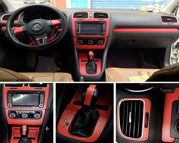 Para VW Golf 6 GTI MK6 R20 Interior Central Control Panel Many Pegatinas de fibra de carbono Decisitas de automóvil 7406694