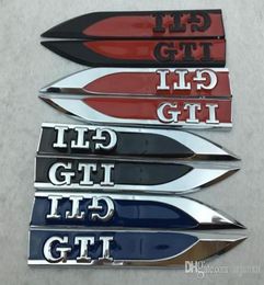 Pour VW Golf 7 Mk7 GTI 7 Polo Golf 6 Car Emblem Fender Fender Red Decorative Standard Stickers 2PCS / Set Car Styling2841059