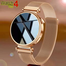 Voor Watch 4 Mini 2024 NIEUWE FASHEID Women Smartwatch AMOLED -scherm Toon altijd hartslag Bluetooth Call Smart Watch Ladies+Box
