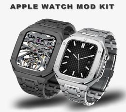 Voor horlogecasen Luxe premium roestvrijstalen AP Modification Kit Protective Case Bandband Cover Iwatch 44mm 45mm9158689