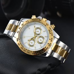 Voor horloge heren rlx nephorloge quartz automatisch montre de luxe 42 mm groot horloge vouwgesp goud hardlex stopwatch luxe mannelijk polshorloge merkhorloges met doos