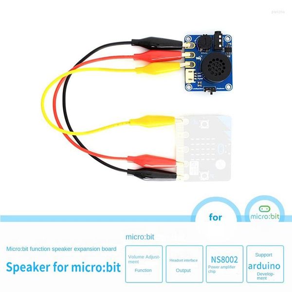 Pour carte d'extension de haut-parleur WAVESHARE Micro: Bit BBC NS8002 avec câble à pince crocodile 3PIN