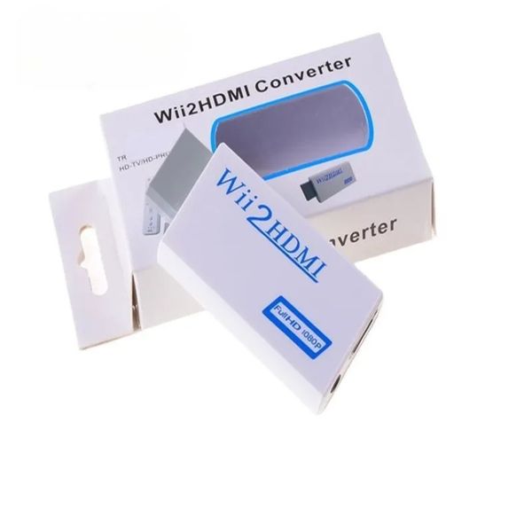 Para convertidor compatible con Wii a HDMI Full HD 720p 1080p 3.5 mm Audio Wii2HDMI Adaptador compatible para PC HDTV Monitor Pantalla