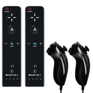 Pour WiiWii U Joystick 2 en 1 contrôleur ensemble sans fil télécommande manette Motion Plus avec coque en silicone jeu vidéo 240306