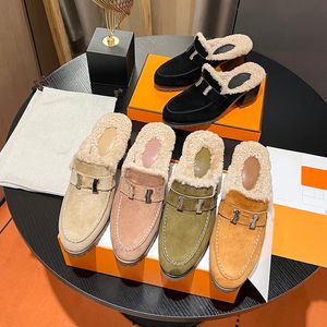 pour femme chaussons Couple style homme Laine d'agneau importée sur le dessus de la chaussure Matière TPU antidérapante sur la semelle Tailles 35-41 Peluche tendance et minimaliste 003