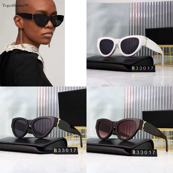 Lunettes de soleil yeux de chat personnalisées pour femmes, stylistes à la mode, petite monture SLM94 or Y, grande plaque, pare-soleil, 2024