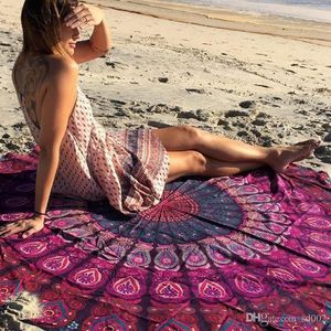 Toalla de playa redonda creativa para exteriores Anti UV Sun Shading Chales Soft Mandara Mujeres Yoga Mat Venta caliente 23md BB