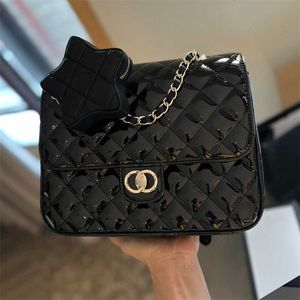 Para el bolso de la mujer bolso de hombro negro de lujo diseñador de caramelo de tela de cuero real