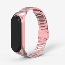 Geschikt voor Xiaomi 3/4 MI-band 3/4/5/6 metalen riem roestvrij staal Drie kralen armband vervangen Unisex sport fashionwistband