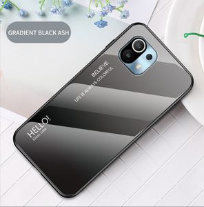 Voor Xiaomi 11 gehard glaskast Kleurrijke zachte TPU Glanzende Gel Huid Xiaomi MI 11 10T PRO 10T Lite Hard Phone Cover