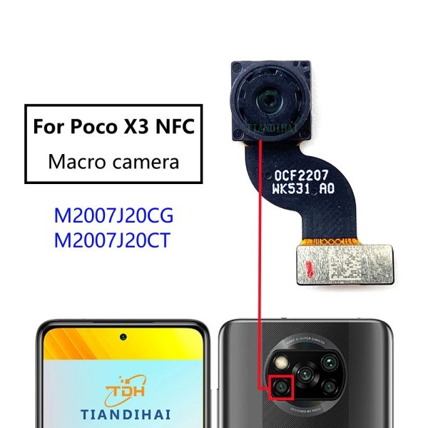 Para Xiaomi Mi POCO X3 NFC X3NFC Módulo de cámara trasera hacia atrás frente a la vista frontal de la cámara delantera