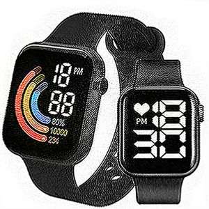 Para Xiaomi nuevo reloj inteligente hombres mujeres reloj inteligente LED reloj impermeable carga inalámbrica silicona reloj deportivo Digital A493