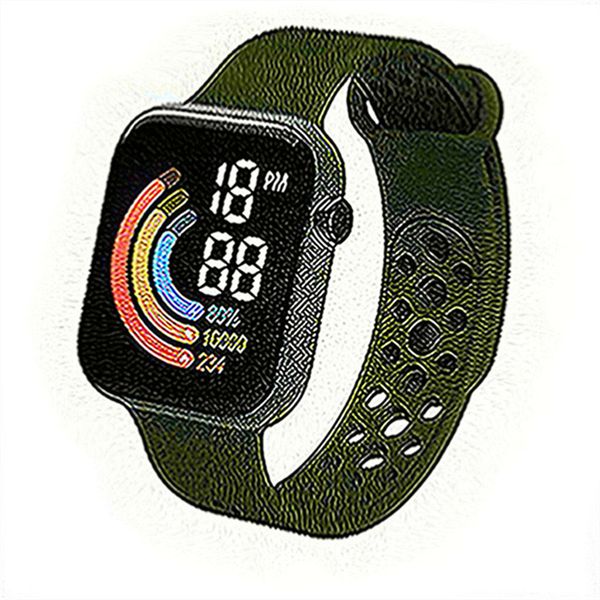 Pour Xiaomi nouvelle montre intelligente hommes femmes Smartwatch LED horloge montre étanche sans fil charge Silicone numérique Sport montre a154