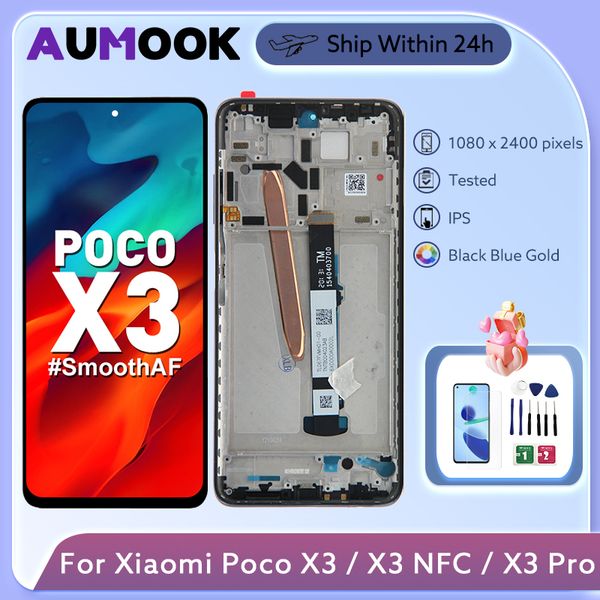 Para Xiaomi Poco X3 Pro LCD Muestra de la pantalla táctil Conjunto del digitalizador de pantalla táctil para Xiaomi X3 NFC M2007J20 MZB07Z MZB9965in LCD Reemplazar piezas