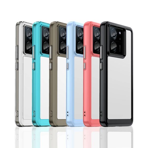 Para Xiaomi Redmi K60 Ultra Pro K60E funda dura acrílica transparente parachoques de TPU carcasa protectora resistente para teléfono funda trasera a prueba de golpes