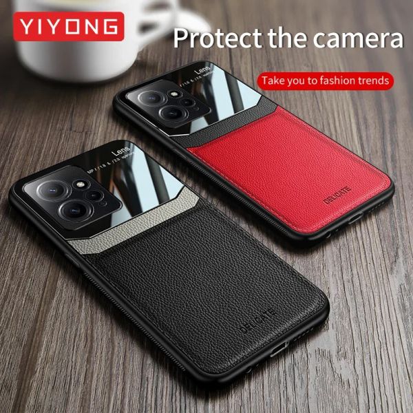 Para Xiaomi Redmi nota12 4G Case Yiyong PU Cubierta de PC de marco de silicona de cuero para Xiomi Redmi Note 12 11 S 11S 12S Pro Plus 5G Cajas