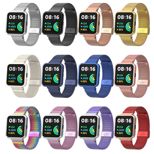Pour Xiaomi Redmi Watch 2 Lite Bracelet en acier inoxydable Bracelet en métal Bracelets en maille pour Xiaomi Mi Watch Lite Bande Ceinture Bracelets de montre