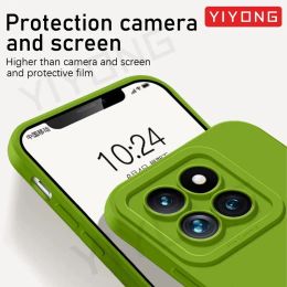 Pour le boîtier Xiaomi14 Yiyong Couverture d'origine en silicone à liquide doux pour Xiaomi Mi 14 Ultra Xiomi Mi14 Lite 5G Global Phone Case de téléphone