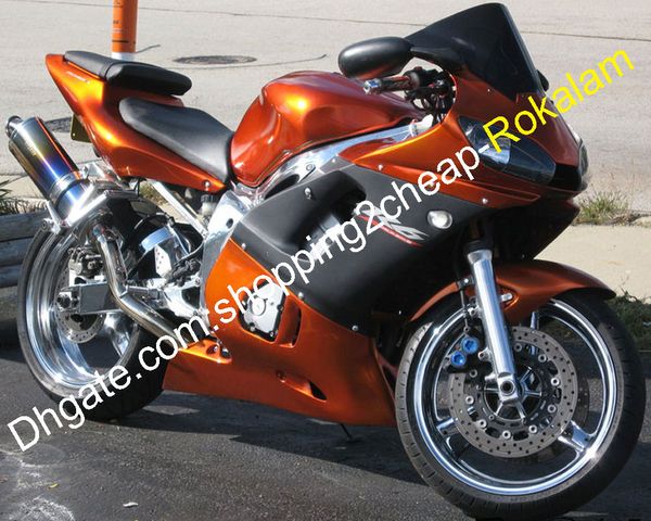 Pour Yamaha Cowling YZF R6 YZF-R6 98 99 00 01 02 600 1998 1999 2000 2001 2002 Carénage ABS Orange Noir (moulage par injection)