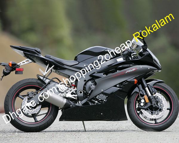 Pour Yamaha Carénage Pièces YZF R6 06 07 YZF-R600 YZFR6 600 YZF600 2006 2007 Noir Moto Carénages (moulage par injection)