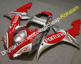 Voor YAMAHA R1 FUNLINGS KIT 2002 2003 YZF-R1 02 03 YZFR1 YZF R1 ABS Body Motor Fairing Parts Red Silver (spuitgieten)