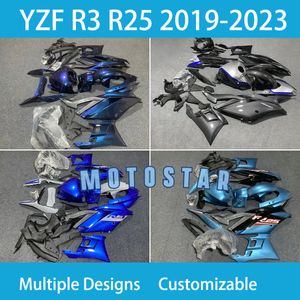 Pour YZFR3 2019-2020-2021-2022 2023 YZFR25 YAMAHA YZF R3 R25 19-23 100% Fit Injection Motorcycle Kit ABS Plastic Body Repair Street Sport Sport Kit CUS30